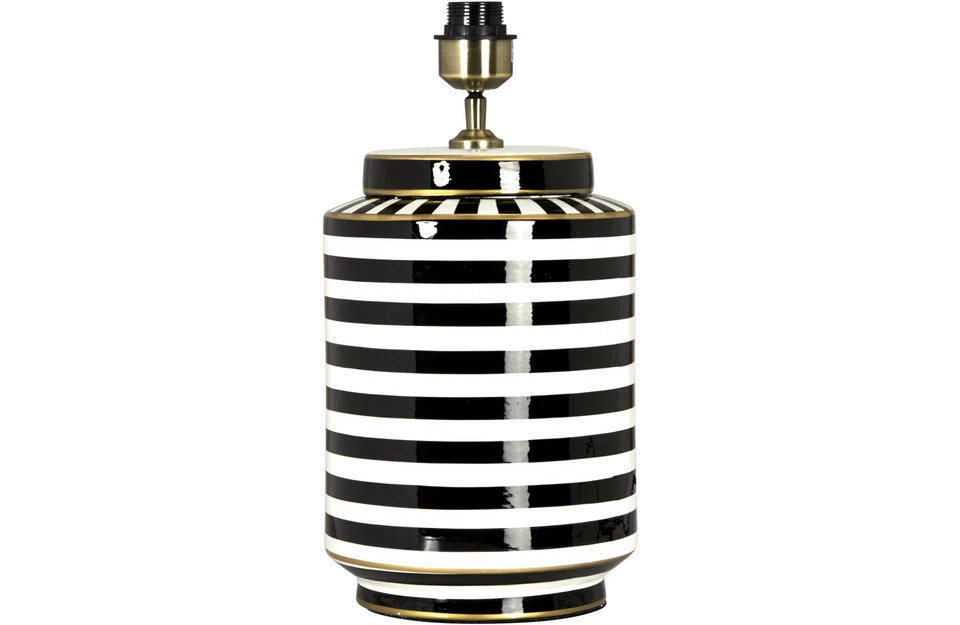 PR Home Gatsby Tischlampenfuß Lampenständer Keramik schwarz weiß H 43 cm Lampe