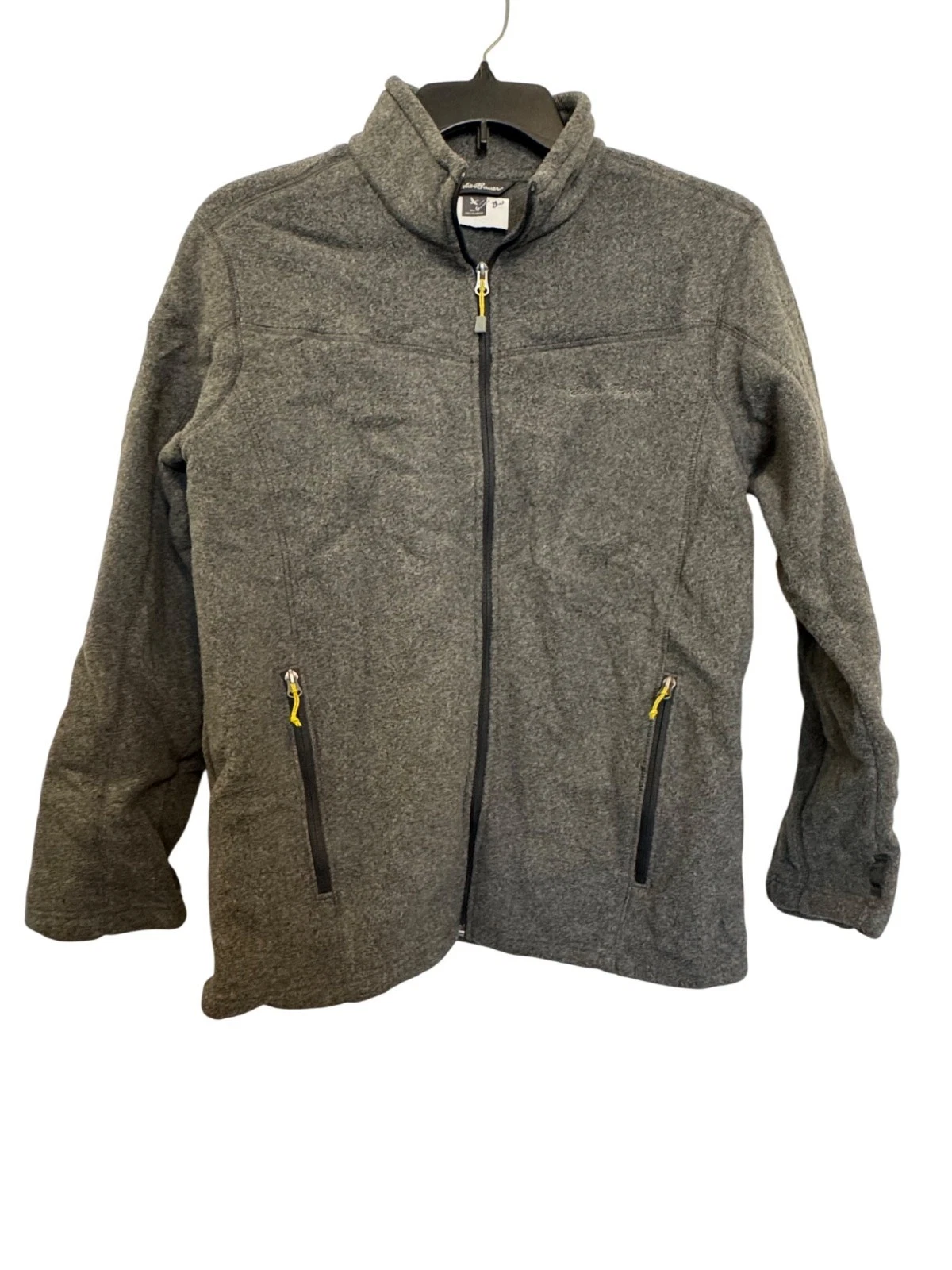 Eddie Bauer Full Zip Fleece Jacket Mens M Gray Lightweight Outdoor Warm Layer