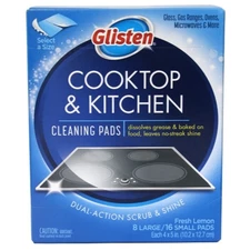 Glisten Cooktop & Kitchen Cleaning Pads, 8 Large/16 Small Pads