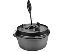 BBQ-BOSS Dutch Oven Premium Gusstopf Gusseisen BräTer 5L Mit Deckelheber
