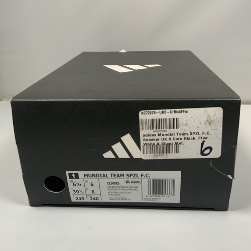 adidas Mundial Team Spezial FC Sneakers Turf Black Retro Trainers Men Size Uk 6 - Afbeelding 7 van 7