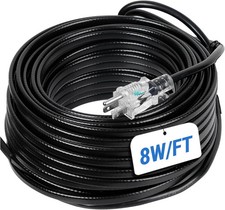 100FT Heat Tape for Roof and Gutters, 8W/FT Roof Snow De-Icing Kit W/ 45PCS Clip