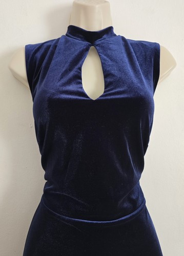 Seasalt Size 18 RRP £86 BNWT Navy Velvet Sleeveless High Neck Midi Elegant Dress - Picture 14 of 24