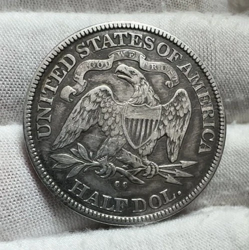 1877-CC ~ RARE Carson City ~ Seated Liberty Half Dollar ~ VF/XF ~ Sharp Coin!