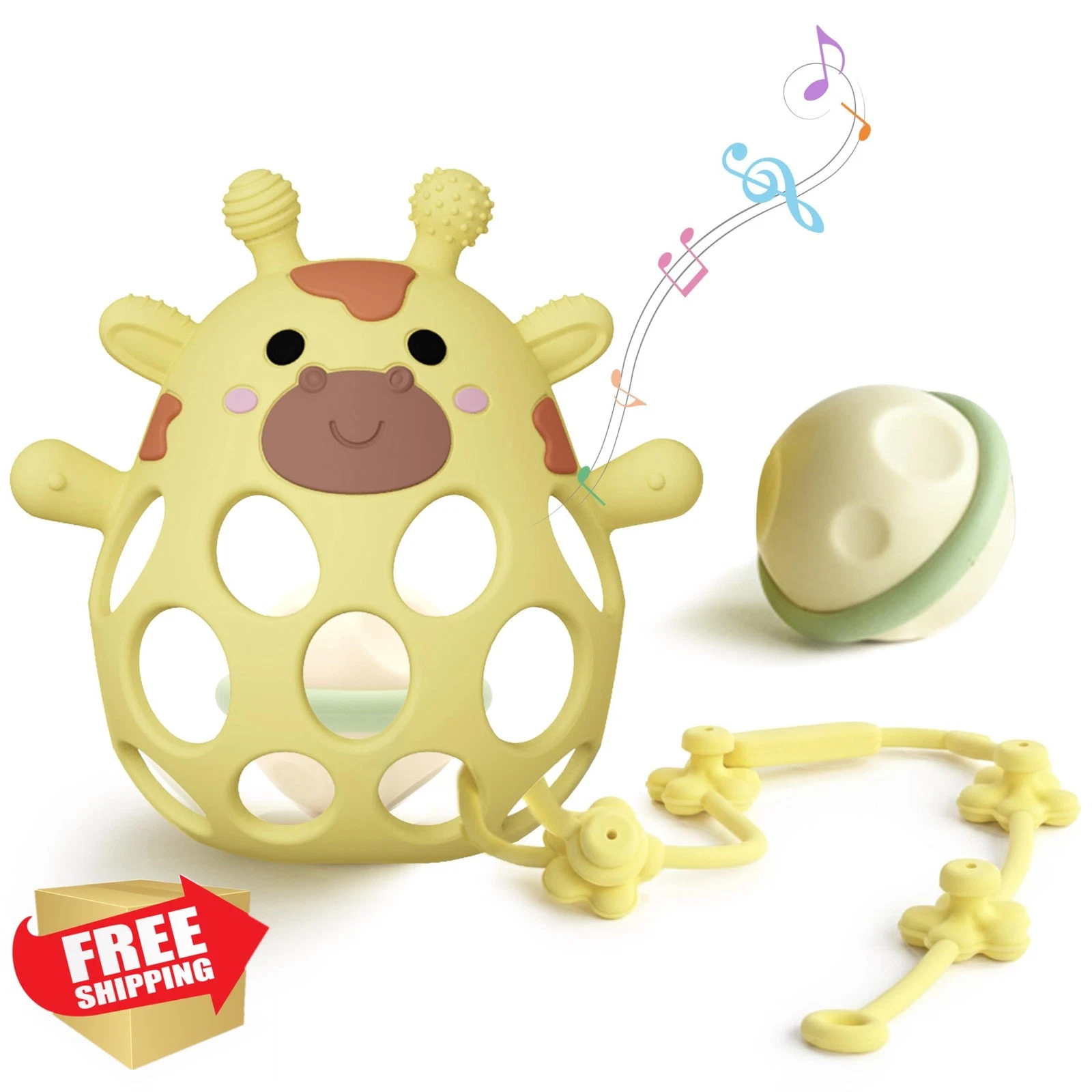 Giraffe Baby Teether Toy Strap 3in1 Silicone BPA Free 0-12 Months
Opens in a new window or tab