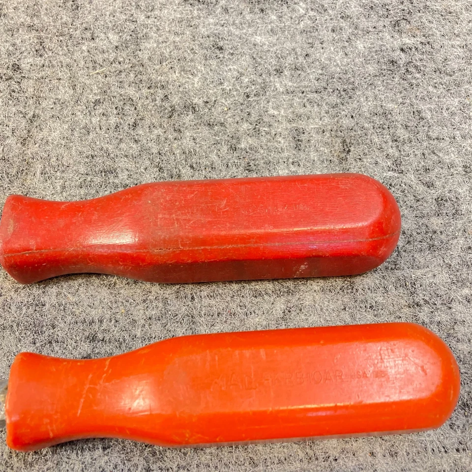 Mac Tools Screwdriver Lot 3 Pc Flat Slotted Hard Red Handle 12" 10" & 8" USA - Image 4 of 4