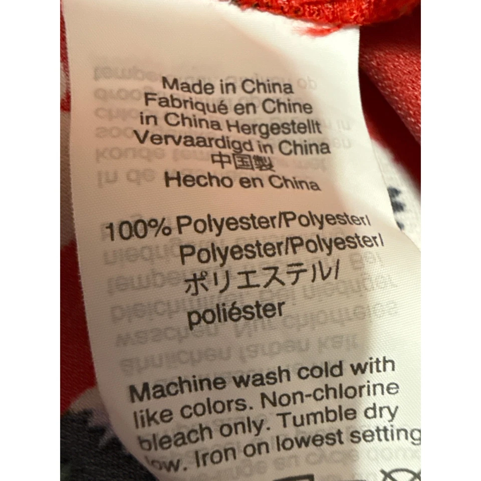 Vestido J.Crew Rojo Floral Manga Corta Cuello en V Corbata Cintura Mini Ajuste y Acampanado Envolvente Talla 6 Foto 4 de 4