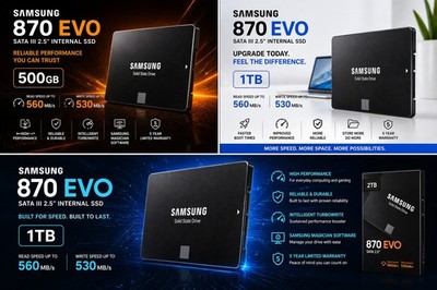 Samsung 870 EVO SSD 250GB 500GB 1TB 2TB 4TB SATA 2,5'' Interne Solid State Drive