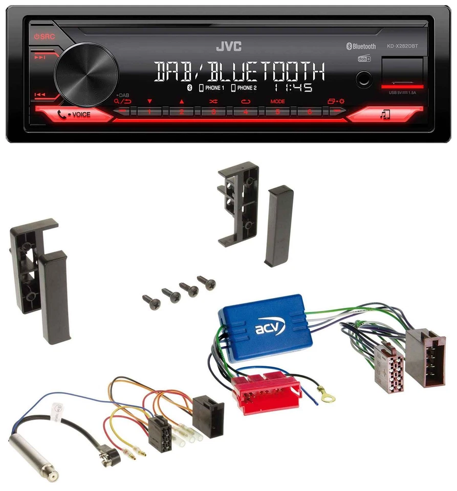JVC Bluetooth USB DAB MP3 Autoradio für Audi A2 A3 8L A4 B5 A6 C5 Aktivsystem - Bild 1 von 4