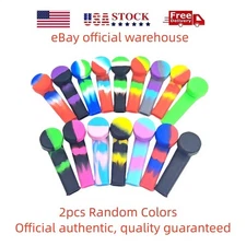 ( Pack of 2 ) 3.5" Silicone Tobacco Smoking Pipe with Lid Black Hand Pipes Bowl