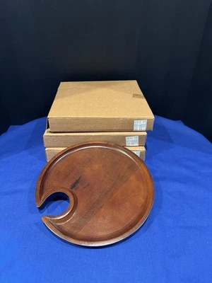 Pottery Barn Acacia Wood Mingling Party Plates for Snack, Wine & Charcuterie New