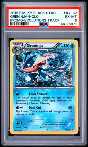 2016 POKEMON XY PROMO EVOLUTIONS SINGLE PACK BLISTERS #XY162 GRENINJA-HOLO PSA 6