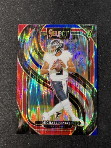 Michael Penix Jr. 2024 Panini Select Premier #110 Red & Blue Shock Prizm Falcons