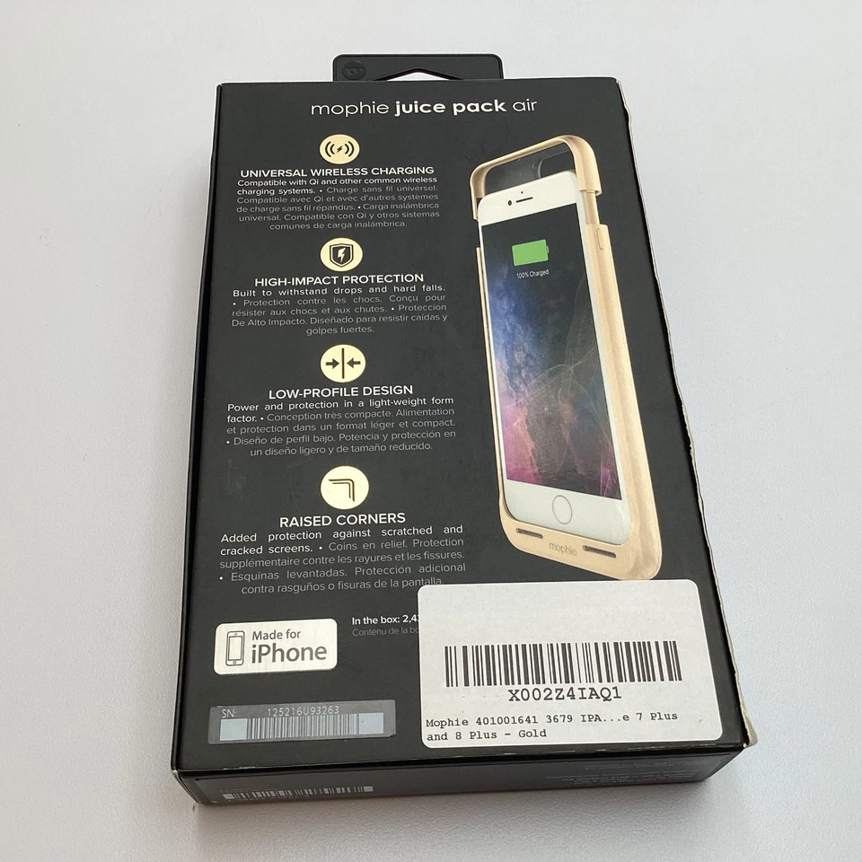 Mophie Juice Pack Air – Dourado – iPhone 8 Plus / 7 Plus – Caixa Aberta – Sem Fio - Imagem 4 de 4