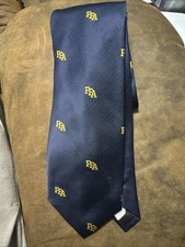 Vintage FFA Tie Navy Blue Gold Logo 100 Polyester Made in USA 55"