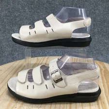 Propet Sandals Womens 7.5 EEEE Breeze Walker Strappy Slingback Ivory Leather