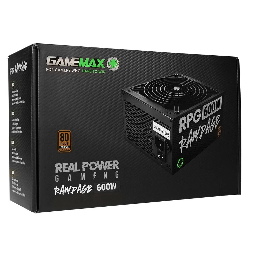 Gamemax RPG Rampage 600W PSU 140mm Ultra Silent Fan 80 PLUS Bronze - Image 2