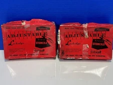 Vintage 2 Boxes of Reese’s Interlocking Adjustable Stencils ~ Brass 3" Letters