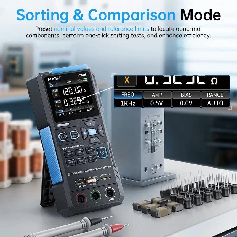 FNIRSI Digital Handheld LCR Meter Inductance Capacitance Resistance ESR Tester  - Image 3 of 4