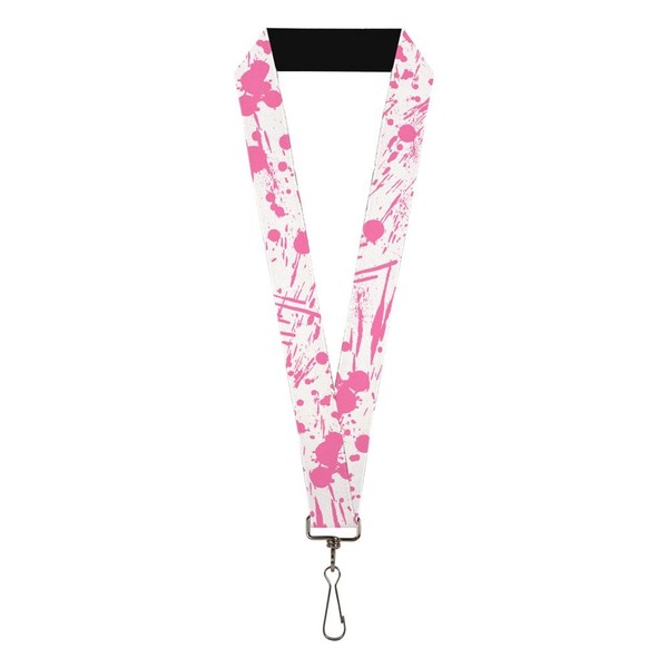 "Buckle-Down Lanyard-1.0\"-Splatter White/Pink One Size Multicolor (Us Import)"-image