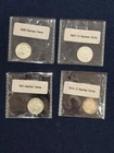 Set of 4 Barber Dimes -AU Condition--1906 1907-O 1911 1914-D--Likely Cleaned