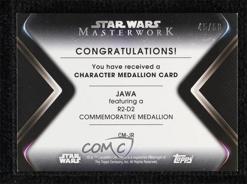 2021 Topps Star Wars Masterwork Character Medallions Purple 45/50 Jawa 06bg - Picture 2 of 3