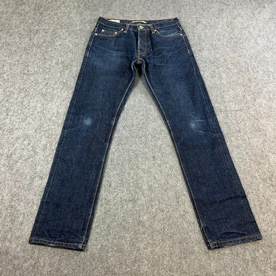 Reiss Herren Jeans Slim Fit 28 30 Dark Wash Blau Indigo Selvedge Denim Shackleton