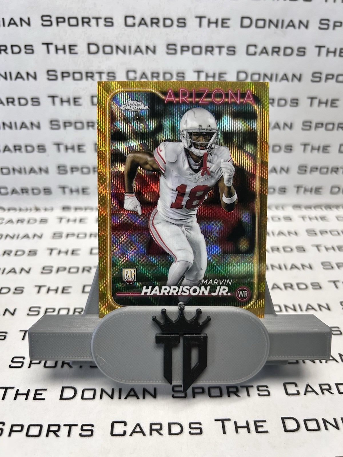 2024 Topps Chrome Marvin Harrison Jr RC Gold Wave Refractor /50 Cardinals #204