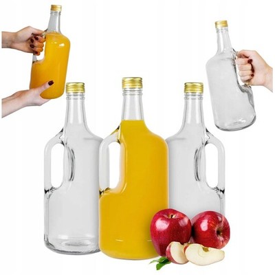 5x Glass Bottle Gallon Ear 1.75L for Vodka, Wine, Liquor, Thick Glass, Gift