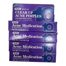 Rugby Acne Gel Benzoyl Peroxide 10 -1.5oz Tube - 4 Pack