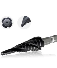 1/8" - 1/2" Four Spiral Flute Cobalt Step Drill Bit Set