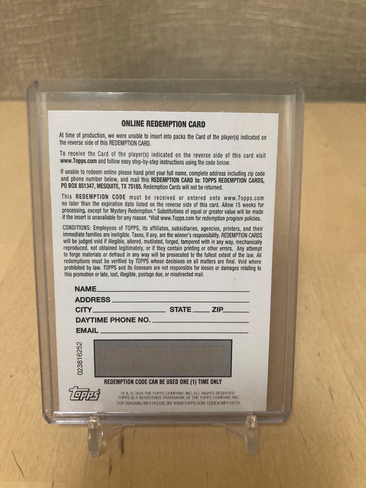 JOSE ALTUVE YORDAN ALVAREZ 2025 TOPPS TRIBUTE TRUE TO THE GAME AUTO REDEMPTION - Image 2 of 2