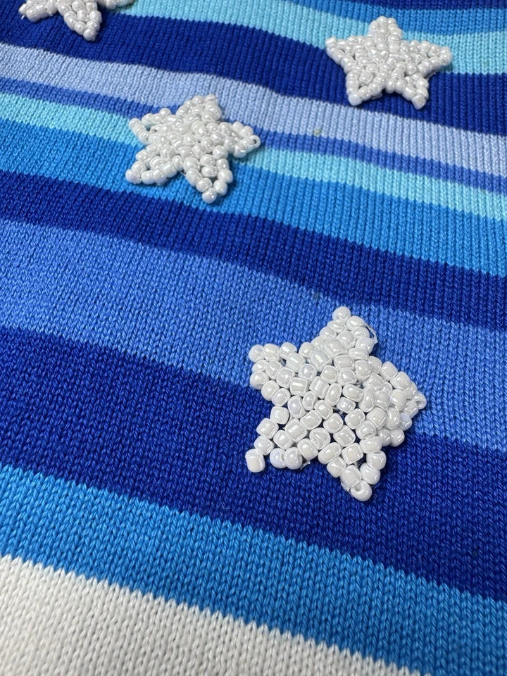 Cárdigan Smitten De Colección Bandera Michael Simon EE. UU. Estrellas Americanas Rayas Cuentas Talla M Foto 4 de 4