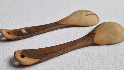Holz Servierbesteck Salatbesteck - Handarbeit Afrika - 19,5 cm lang - Braun - Bild 8 von 8