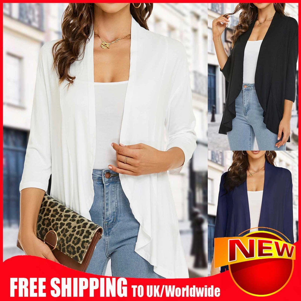 Ladies Loose Fit Summer Cardigan Lightweight Cardigan Casual Style Vacation Suit