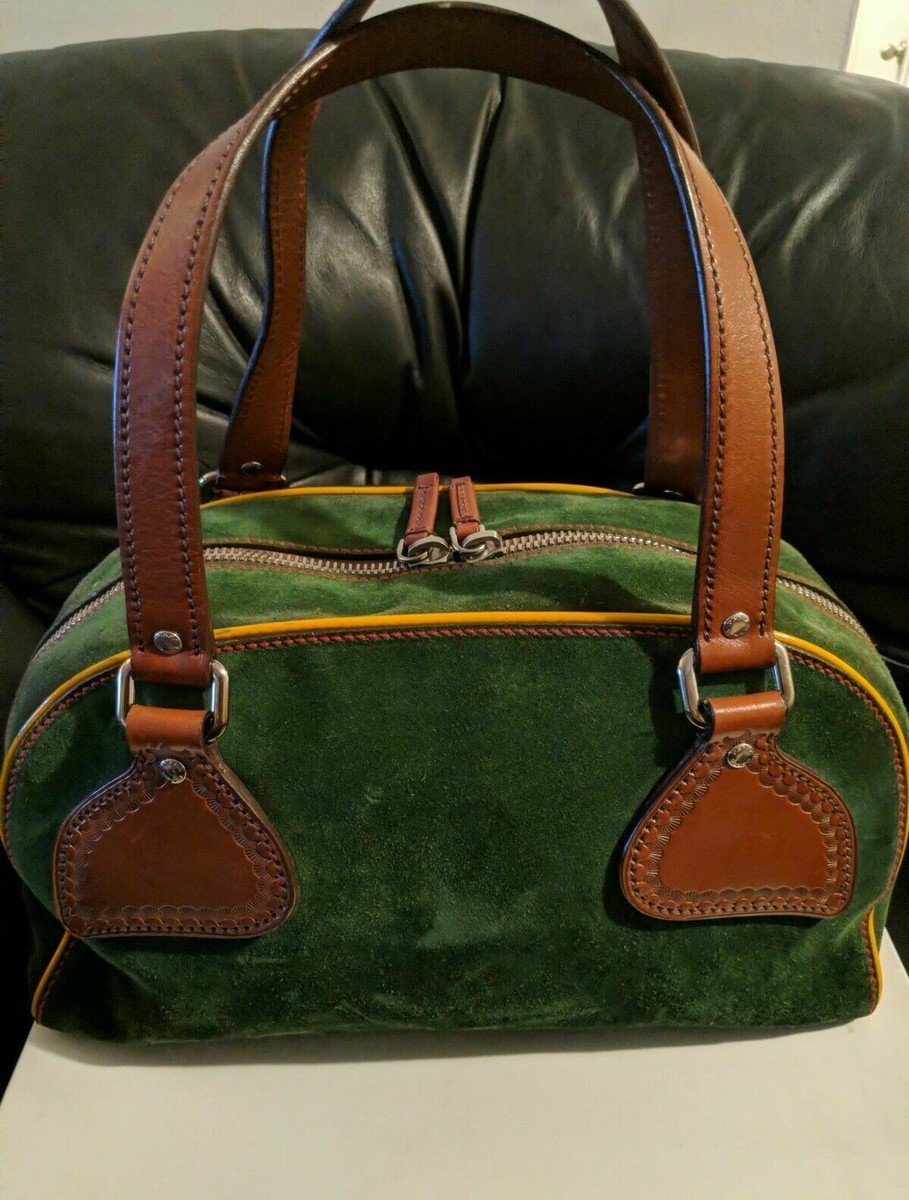 バッグ Archive PRADA suede hand bag green brown Archive PRADA suede hand bag green brown