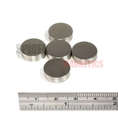 SPIDER MAGNETICS Strong Magnets 15x1 mm - Thin Neodymium Disc Magnet For Craft Fridge 15mm x 1mm