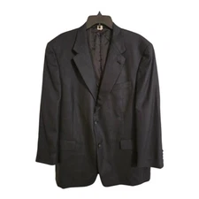 Vintage Hart Schaffner Marx Sports Coat Men 46R Navy Blue  2button Union USA 