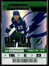 2019-20 Upper Deck Credentials Debut Green RC Carter Verhaeghe Rookie 22/25 #97