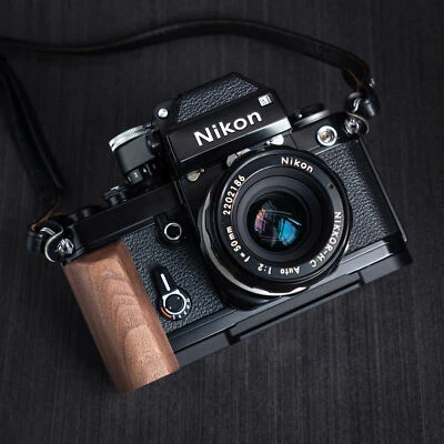 Wood Camera Hand Grip Handle F Nikon F2 F2A F2AS Camera Aluminum Alloy Baseplate - Image 1 of 4