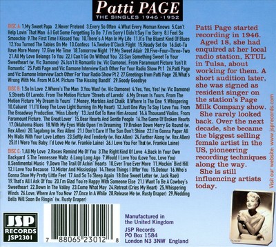 PATTI PAGE - DIE SINGLES 1946-1952 NEUE CD
