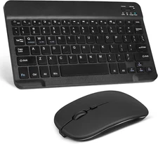 Rechargeable Bluetooth Keyboard and Mouse Combo Ultra Slim Full-Size Keyboard