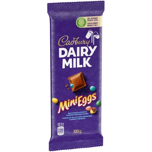 6 X Cadbury Dairy Milk Chocolate with Mini Eggs Candy Bar 100g Each