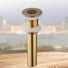 Push Down Pop Up Sink Drainer Gold Basin Sink Waste Drain Without overflow