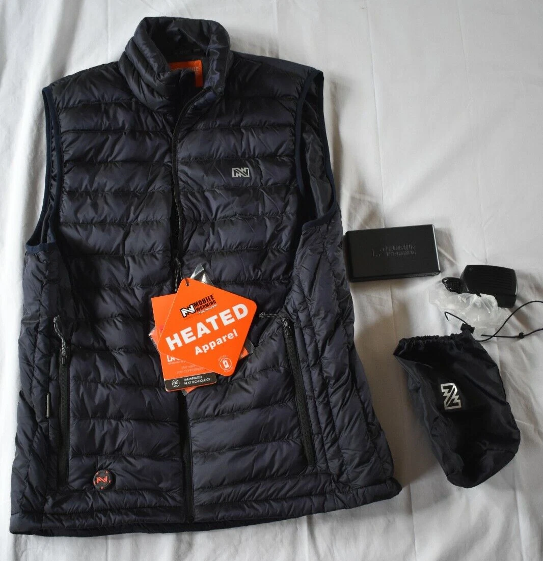 Mobile Warming Men's Summit Heated Down Navy Vest 12 Volt MWJ19M10 Size Large