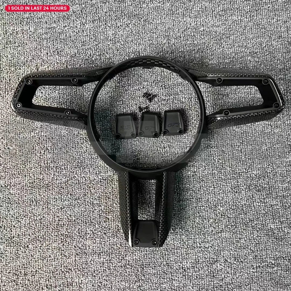 Real Carbon Steering Wheel Frame Cover GT Style For Porsche Macan 95B.3 19-25 - Image 2 of 4