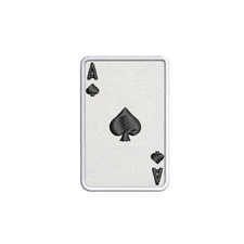 Ace of Spades Playing Card Iron-On Patch Embroidered Vegas Poker Blackjack