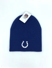 INDIANAPOLIS COLTS NFL ADULT EMB. LOGO BLUE KNIT BEANIE HAT OSFM FREE SHIP