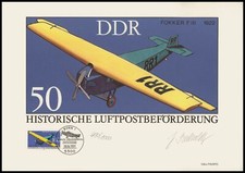 ART-EDITION 1991 BUND 1524 FLUGZEUG FOKKER  ESStpl. "BONN" HANDSIGNIERT !!