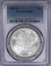 1883-O Morgan Silver Dollar $1 PCGS MS64+ Plus Grade! - Beautiful Flashy Coin!